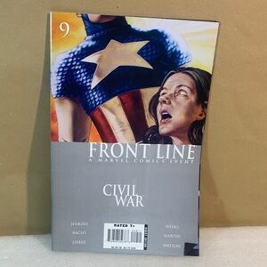 Marvel Civil War Front Line Comic with Blue and Red Cover #9